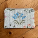 Bluebell Print Quilted Fabric Organiser Pouch
