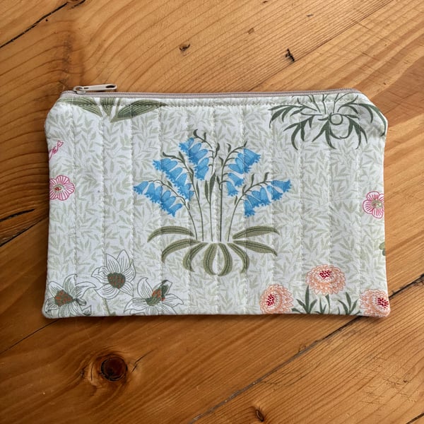 Bluebell Print Quilted Fabric Organiser Pouch