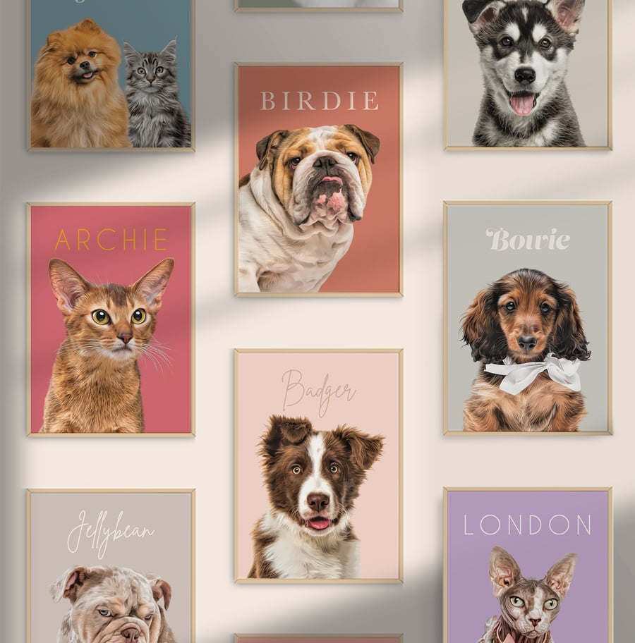 Dog Portrait From Photo, Custom Pet Portrait, Custom Cat Portrait Painting