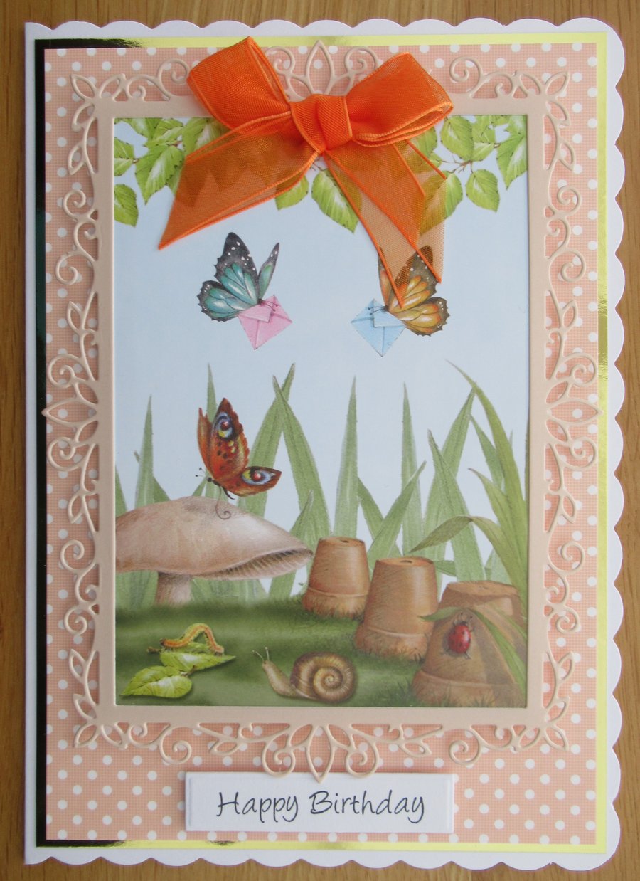 Butterfly Garden - A5 Birthday Card