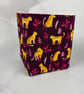 Cats fabric basket, Leopard storage bin, 2 options, Handmade - Image 2
