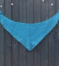 Pretty triangular lace shawl in vintage Kingfisher Blue mohair - design A516 - Image 8