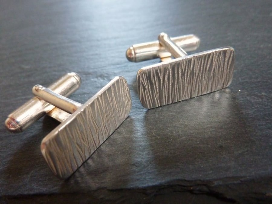 Bark textured cufflinks