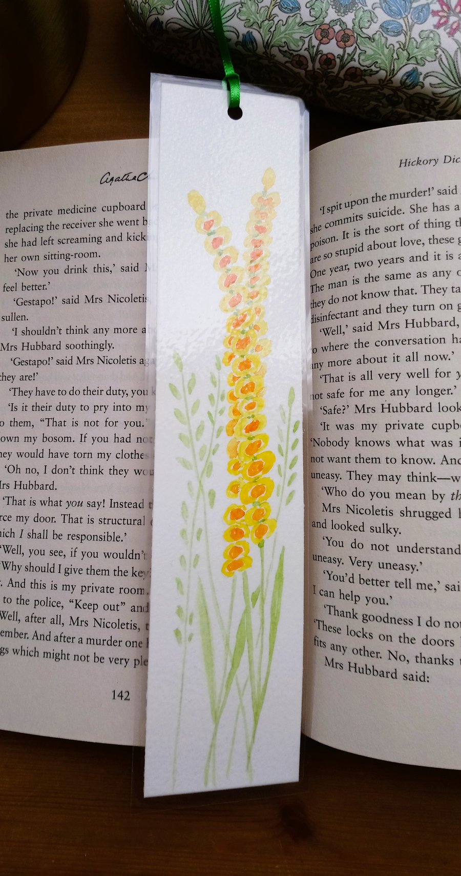Original Hand Painted Yellow Flower Bookmark