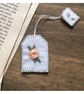 Rose teabag hand embroidered bookmark