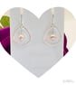 Pale Pink Freshwater Pearl & Petal Pendant Charm Earrings - Image 3