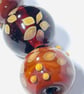 Handmade brown and amber lamp work glass beads - Image 5