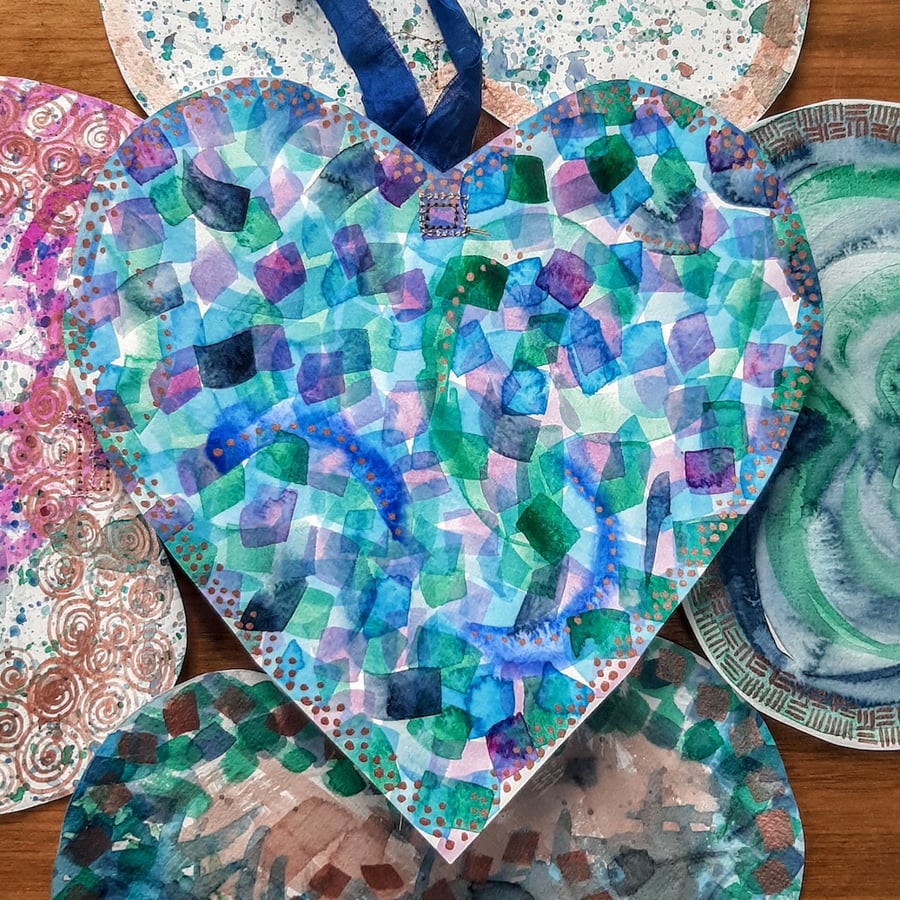 Painted Large Hanging Heart