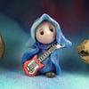 Spring Sale ... Tiny Musical Gnome 'Della' with guitar OOAK Sculpt by Ann Galvin