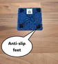 Coaster with anti-slip feet - blue, purple, and green mix (Pattern 2) - Image 5