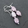 Drop Earrings Lilac Freshwater Pearls 