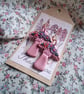 CLEARANCE! polymer clay earrings handmade- reduced-peach floral purple mushroom - Image 3