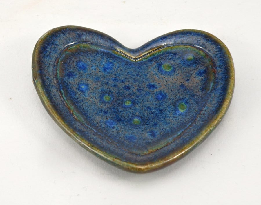 Tea Bag Holder Spoon rest Stoneware foodsafe & lead free glaze Heart shaped Ring