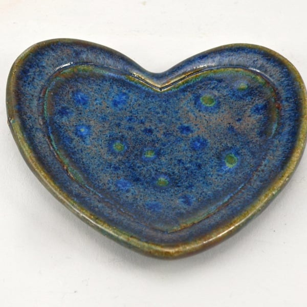 Tea Bag Holder Spoon rest Stoneware foodsafe & lead free glaze Heart shaped Ring