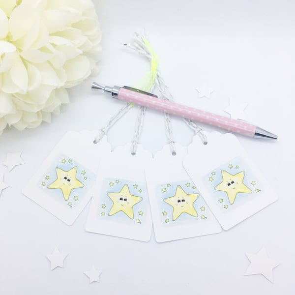Little Star Gift Tags - set of 4 tags
