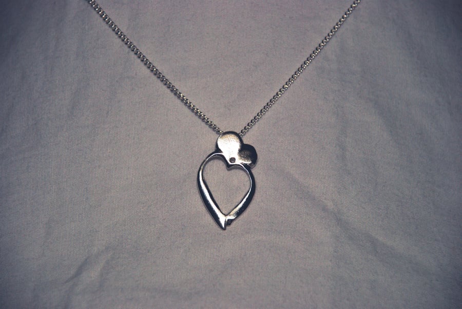 Handmade Eco Silver Kiss Necklace