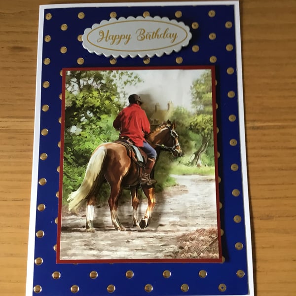 3d Decoupage Card for the Horse Lover