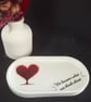 Handmade Glitter Heart Vase & Display Tray Set - Image 3