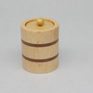 Small Wooden Trinket Ring Box. Handmade. Beech and South American Mahogany.