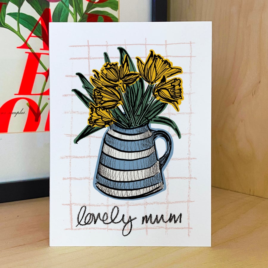 Mum Birthday Card - Lovely Mum Card, Floral Birthday Card