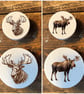 Handmade Moose Elk pine door knobs wardrobe drawer handles decoupaged