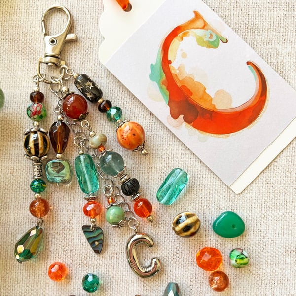 Balloon letter bag charm, Letter C bag charm, bag charm with letter