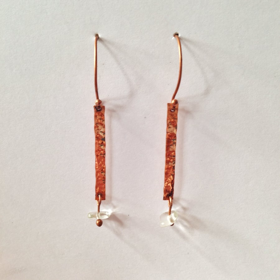 Earrings copper and opalite 