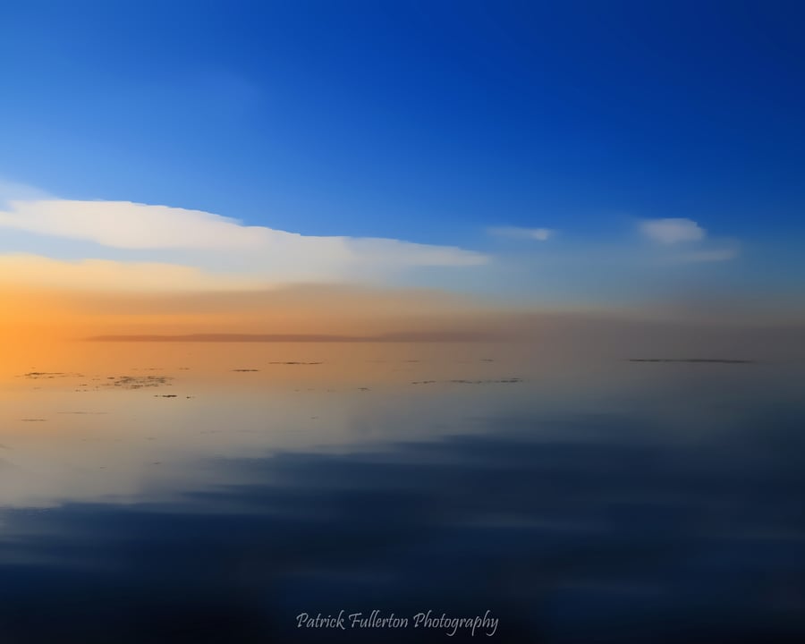 Ayrshire coast art print, view of Arran from Greenan shore south west Scotland