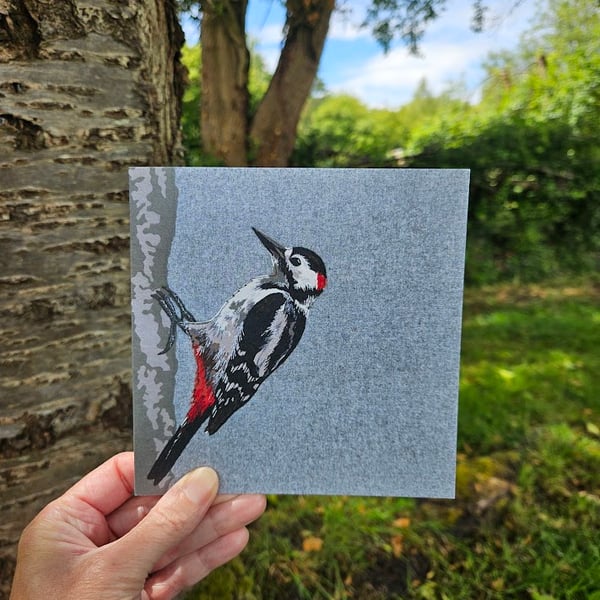 Great Spotted Woodpecker card