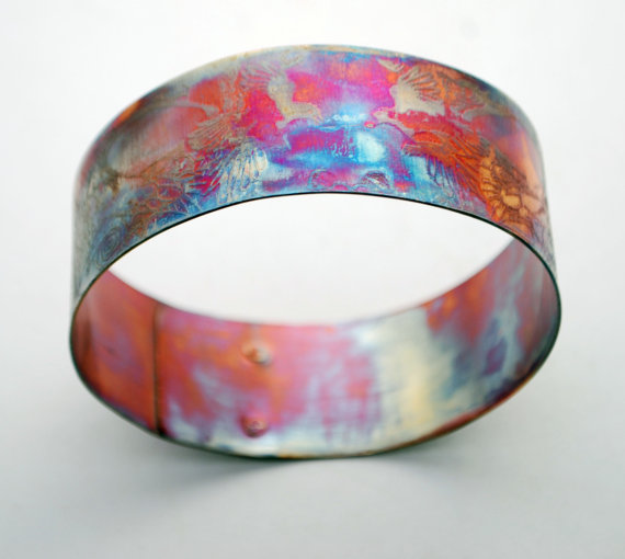 Copper Magpie Bracelet Bangle, good luck symbol