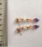 Dangle earrings, moonstone, carnelian and amethyst  - Image 3