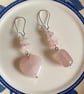 Mismatched rose quartz earrings 