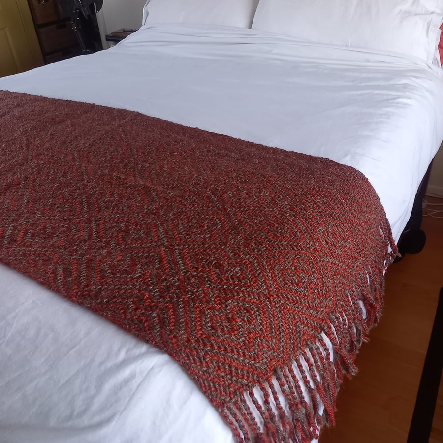 Double Diamond Handwoven Blanket Shawl