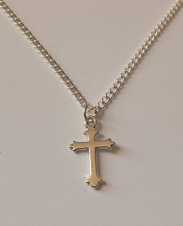 Small Cross Silver Plate Necklace