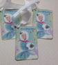 CHRISTMAS GIFT TAGS  ( set of 3. ) Vintage-style . Retro .' Warm Winter Wishes'. - Image 2
