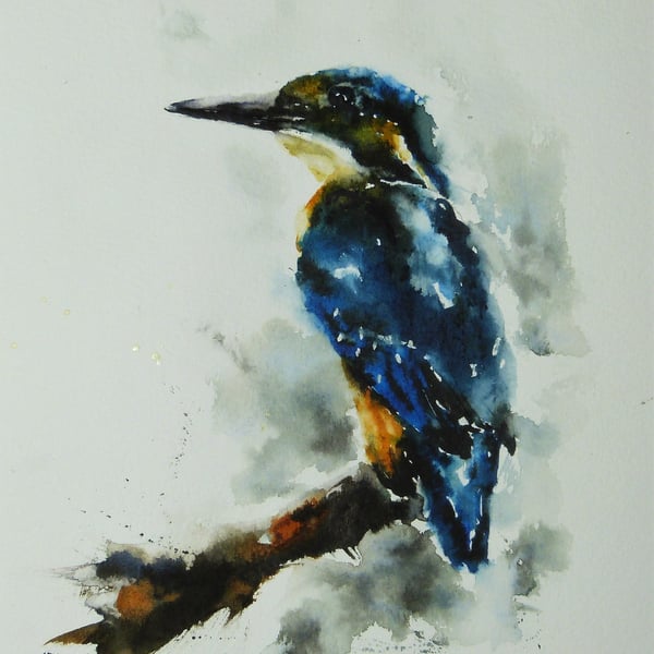 Kingfisher, Original Watercolour Painting.