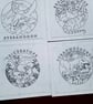 Any occasion cards. Dnosaur cards. Party invitations. Pack of 4 cards. Ref 020.  - Image 7