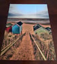 WELLS NEXT TO SEA BEACH HUTS PHOTOGRAPH 16x12