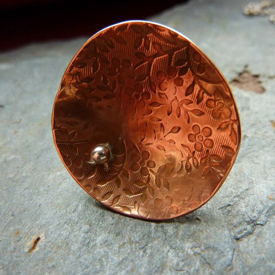 Copper domed rings - choice of texture and finish