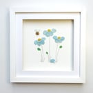 Sea Glass Art, Forget Me Not Flowers, Gifts for Her, Thank You, Remembrance