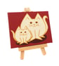 Cat and Kitten Miniature Painting - original canvas art with white cats - Image 3