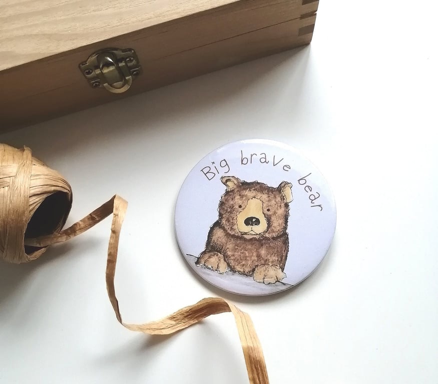 Big Brave Bear Badge, Bear Badge, Bravery Badge, badge for bravery, bear hug
