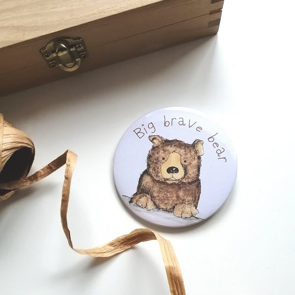 Big Brave Bear Badge, Bear Badge, Bravery Badge, badge for bravery, bear hug