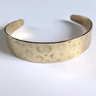 Brass Hand Stamped Flower Cuff