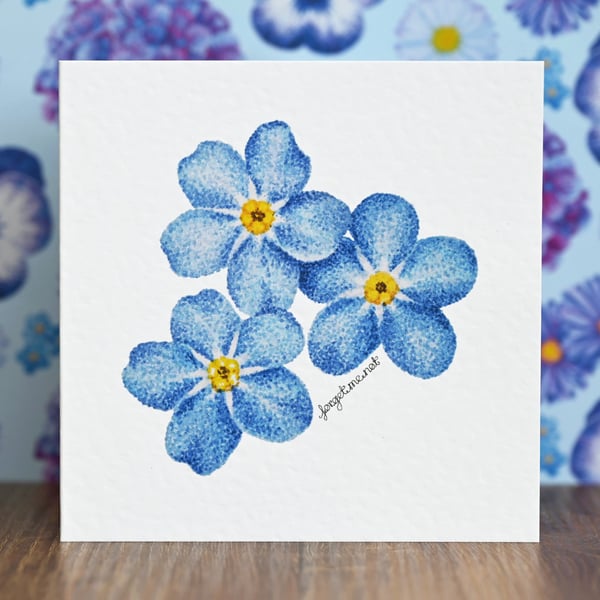 Forget-Me-Not Blank Floral Card