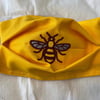 Manchester Bee Face Mask Cover with filter pocket. Superior quality. Handmade   