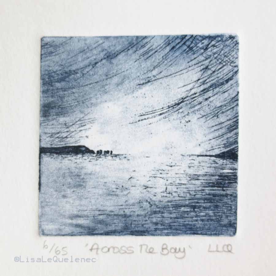 Coastal etching print across the bay no.6 of 65 original etching limited edition