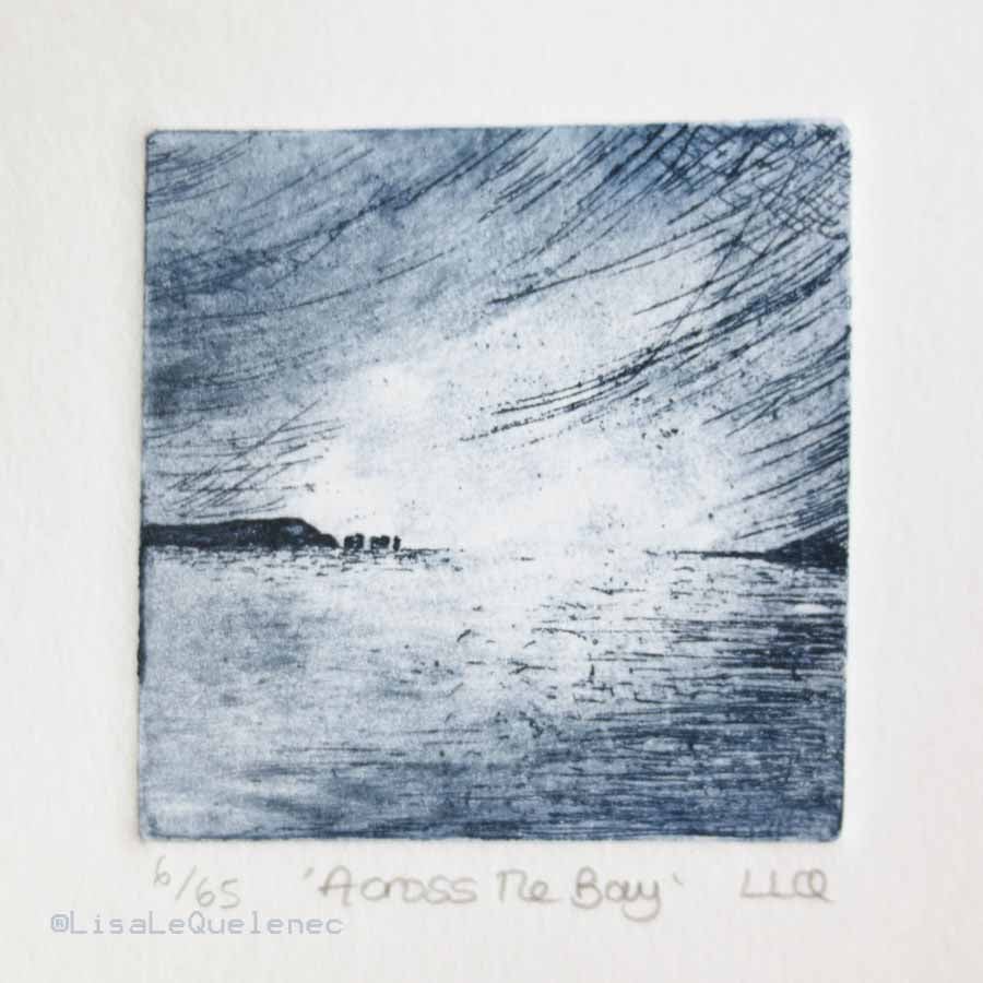 Coastal etching print across the bay no.6 of 65 original etching limited edition