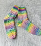 Hand Knitted Ladies' Socks, Patterned Pastel Socks, Beautiful Footwear - Image 4