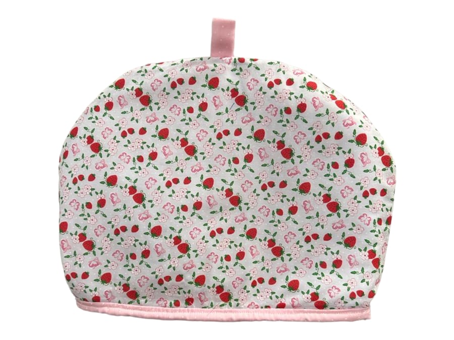 Taste  of Summer ! :  Pretty little Strawberries on a Tea Cosy